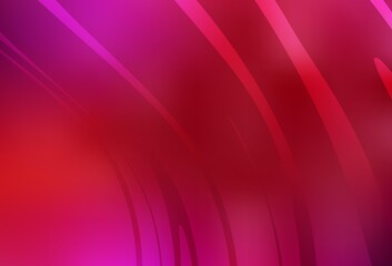 Light Red vector pattern with curved lines.