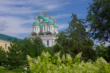 Fototapeta na wymiar Astrakhan Kremlin. Church and bell tower.