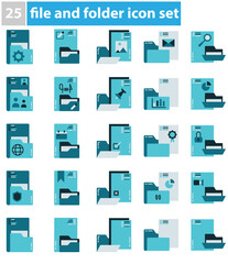 office file and folder icon collection with various tools
