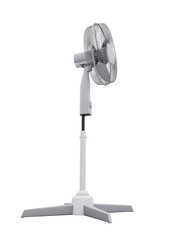 3D illustration of a white ventilator on a white background.