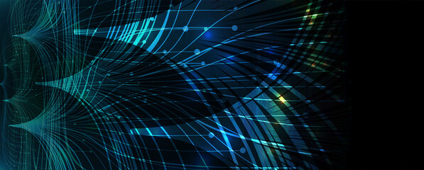 Fototapeta premium Neural network concept. Connected cells with links. High technology process. Abstract background