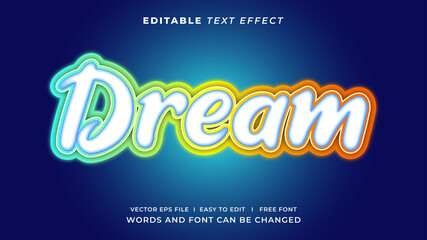 Editable text effect - Dream light gradient style