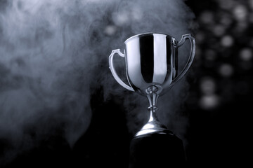 Silver Trophy competition in the dark with smoke and with copy space