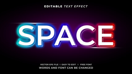 Space Neon Light Text Effect