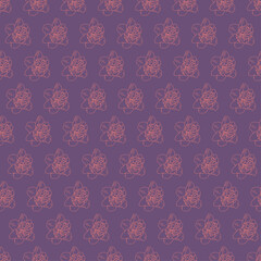 Vintage floral background. Seamless vector pattern for design and fashion prints. Outline flowers pattern with small flowers. Ditsy style. Stock vector.