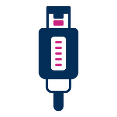 9 pin firewire cable icon on transparent background