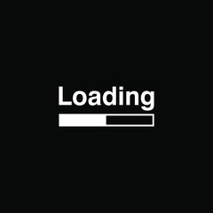 Loading, black and white buttons