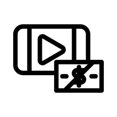 no monetization  icon or logo isolated sign symbol vector illustration - high quality black style vector icons
