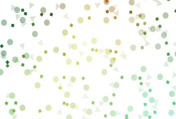 Light Green, Yellow vector pattern with polygonal style with circles.