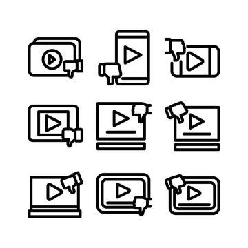 dislike video icon or logo isolated sign symbol vector illustration - high quality black style vector icons
