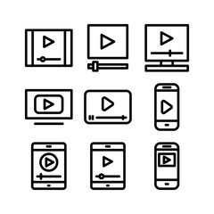 play video icon or logo isolated sign symbol vector illustration - high quality black style vector icons
