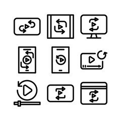 repeat video icon or logo isolated sign symbol vector illustration - high quality black style vector icons
