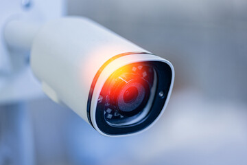 Industry IP CCTV camera security system, blue color toning and sunlights