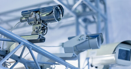 Industrial CCTV, explosion proof cameras on workplace