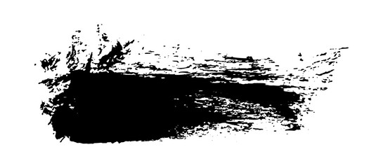 Black brush stroke on white background