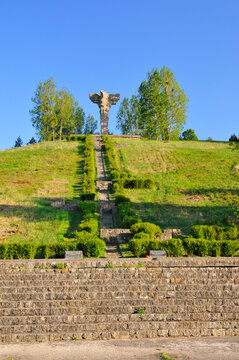 Monument to the Battle of Cedynia and Czcibor mountain near Cedynia, small town in West Pomeranian Voviodeship, Poland