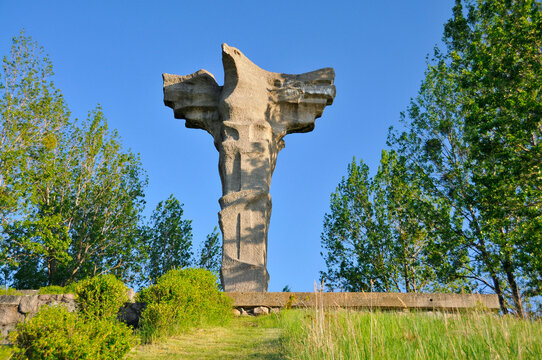 Monument to the Battle of Cedynia and Czcibor mountain near Cedynia, small town in West Pomeranian Voviodeship, Poland