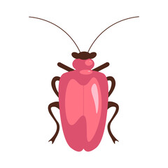Vector black silhouette of a scarab beetle isolated on a white background.