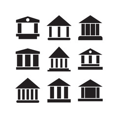 bank icon or logo isolated sign symbol vector illustration - high quality black style vector icons
