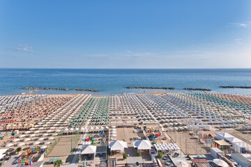 Beach umbrellas on the Adriatic Sea