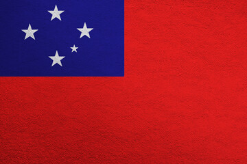 Modern shine leather background in colors of national flag. Samoa