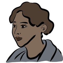 portrait of a black woman. illustration.