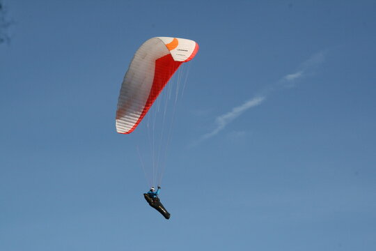 paragldiing free fling,extreme sport,outdoor sports,Beauty of free flight,Palava hills, Pavlov,Devin,Czech republic,Europe aerial panorama view