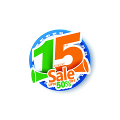 creative vector sale illustration for Indian 75th independence day -15th august. 