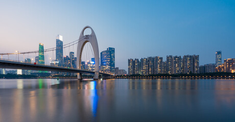 At sunset, Guangzhou Zhujiang New City Skyline