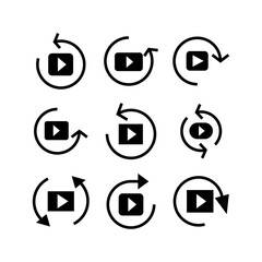 repeat video icon or logo isolated sign symbol vector illustration - high quality black style vector icons
