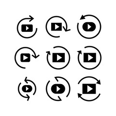 repeat video icon or logo isolated sign symbol vector illustration - high quality black style vector icons
