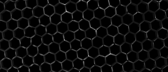 Abstract hexagonal grid background. 3d illustration, render.