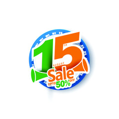 creative vector sale illustration for Indian 75th independence day -15th august. 