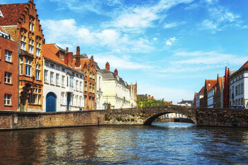 Fototapeta na wymiar Bruges, Belgium historic canals