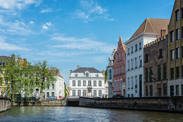 Fototapeta na wymiar Bruges canal and medieval houses. Brugge, Belgium
