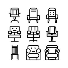chair icon or logo isolated sign symbol vector illustration - high quality black style vector icons
