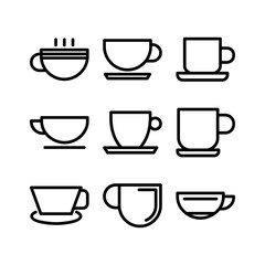 coffee cup icon or logo isolated sign symbol vector illustration - high quality black style vector icons
