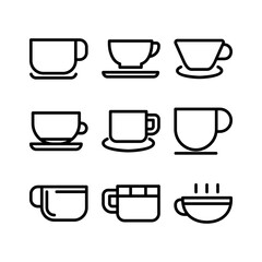 coffee cup icon or logo isolated sign symbol vector illustration - high quality black style vector icons
