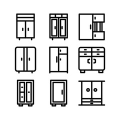 cupboard icon or logo isolated sign symbol vector illustration - high quality black style vector icons
