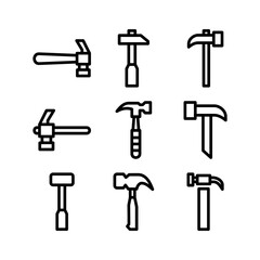 hammer icon or logo isolated sign symbol vector illustration - high quality black style vector icons
