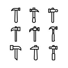 hammer icon or logo isolated sign symbol vector illustration - high quality black style vector icons
