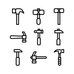 hammer icon or logo isolated sign symbol vector illustration - high quality black style vector icons
