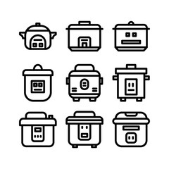 rice cooker icon or logo isolated sign symbol vector illustration - high quality black style vector icons
