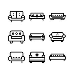 sofa icon or logo isolated sign symbol vector illustration - high quality black style vector icons
