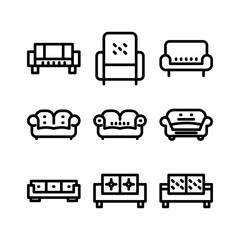 sofa icon or logo isolated sign symbol vector illustration - high quality black style vector icons
