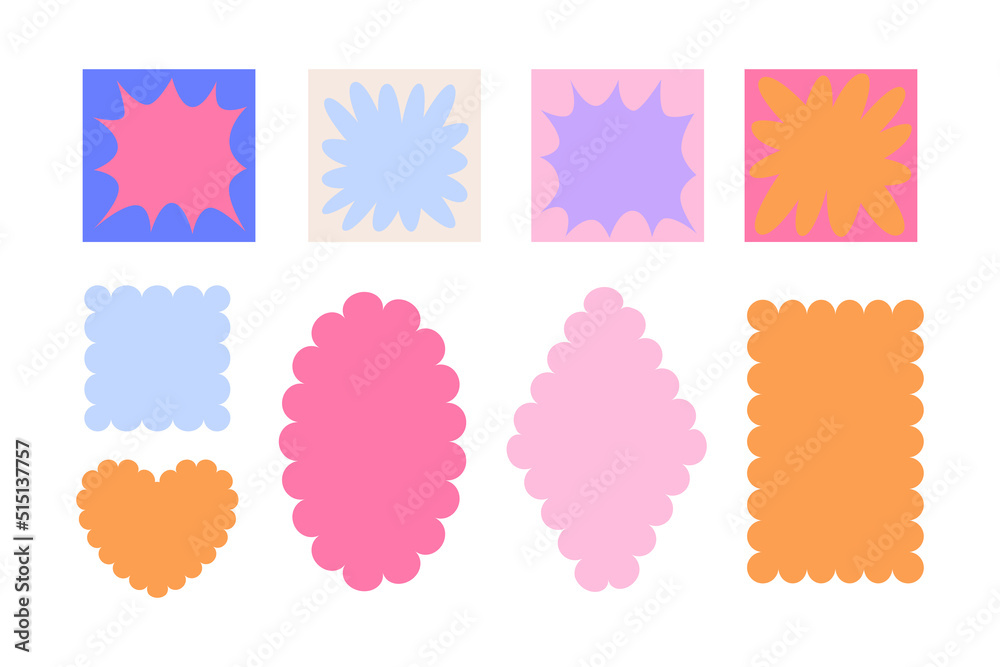 Poster Vector backgrounds in groovy psychedelic style - abstract backdrops and design templates