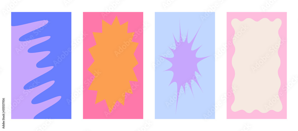 Poster Vector backgrounds in groovy psychedelic style - abstract backdrops and design templates