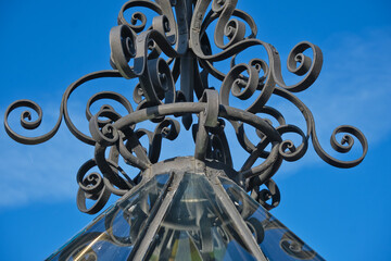 Fototapeta na wymiar wrought iron decoration on the top of a traditional Skylight in Regua, Portugal