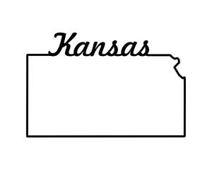 US state map. Kansas outline symbol. Vector illustration