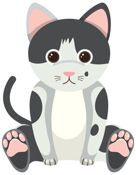 Cute cat in flat style isolated